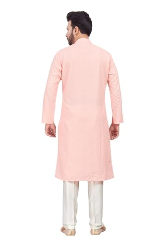 Men's Embroidered Kurta and Straight Pants Set, Multicolor, Viscose Rayon, Knee-Length2