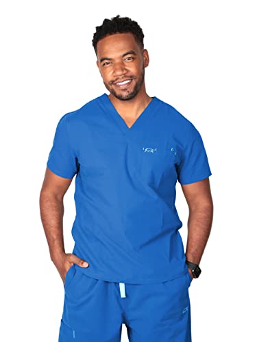 IguanaMed Men's 5450 Stealth V-Neck Top Dodger Blue L