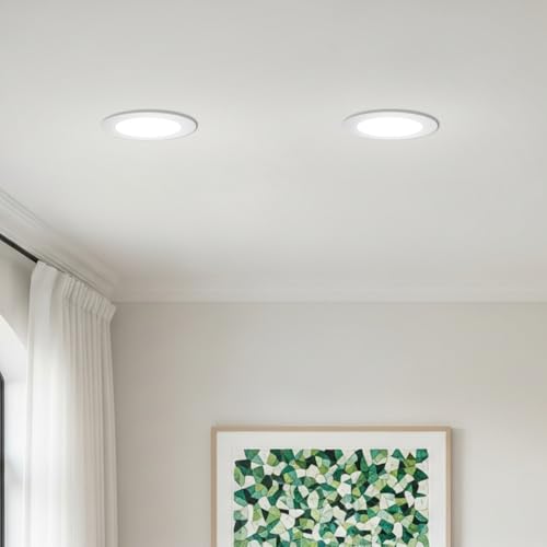 anwio recessed lighting 6 inch 5cct 1000lm high brightness flat retrofit led recessed lights can needs 27003000400050006000k selectable can lights 10w cri 80 dimmable e26 ic rated amp etl 5 pack