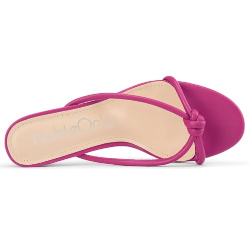 Image of NobleOnly Women's Black Kitten Heel Mule Sandals, 2.4 Inches, Open Toe, Slip On, Party, Prom, Wedding, Evening, Classic Style