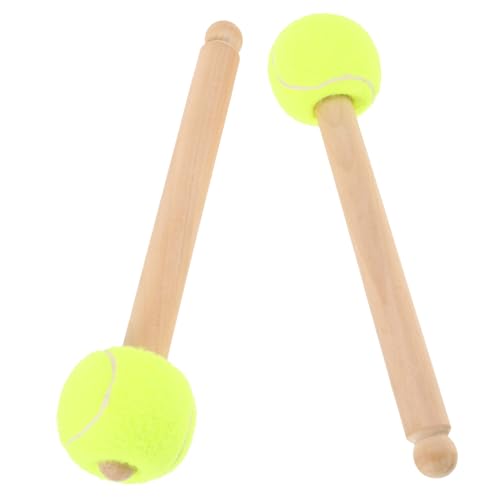 2 baquetas para batería y percusión, diseño ligero para estudiantes y bandas de marcha, color verde, material madera y fieltro miniatura 1