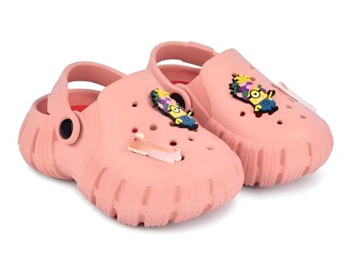 Image of GIMME ! Little Monkey, Toddler Clogs Slippers, 12 Months to 6 Years, Baby Boy, Waterproof, Lightweight, Cute Cartoon Fun Charms, Pink, Non-Slip Sole