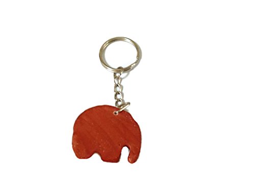Amazon.co.jp: Renaya Wooden Carved Elephant Painted Keychain from