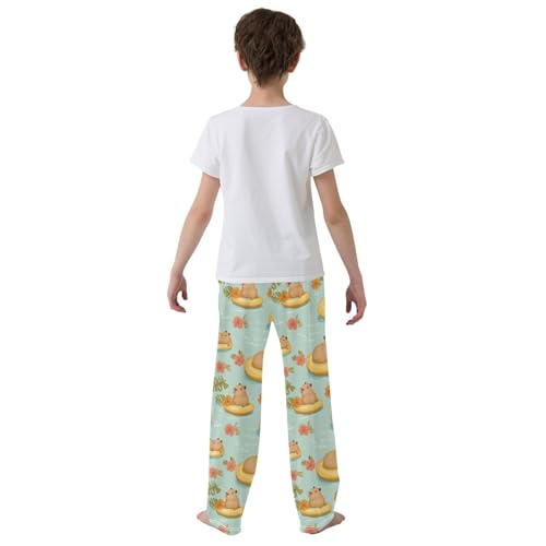 Pajama Bottoms, Pajamas Long Pant Cute Capybaras Lounge Wear Casual Cartoon Sleep Pants Soft Pjs Sleepwear3