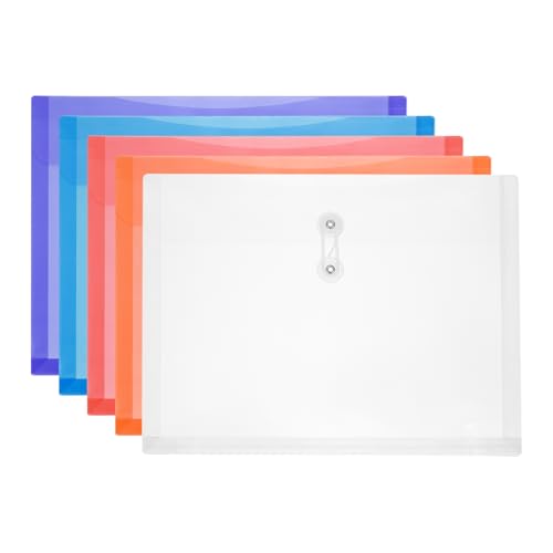 Enveloppes plastiques A4 premium PATIKIL avec fermeture cordon durable pour tri durable