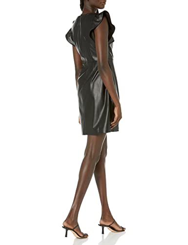 Image of DKNY Women's Flutter Sleeve Faux Wrap Dress with Hardware
