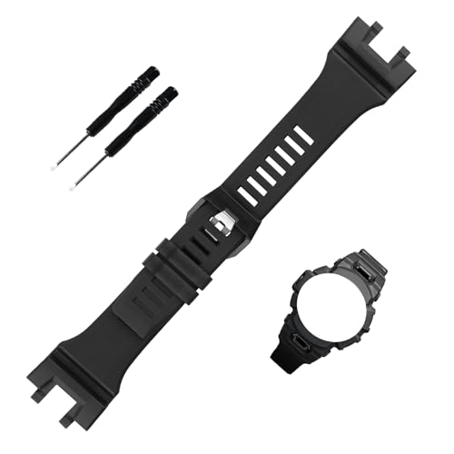 Topuly 29mm×17mm Resin Watch Band Compatible for Casio GBA900 GBA-900 Strap Wirstband accessories replacement for Men and Women, Black