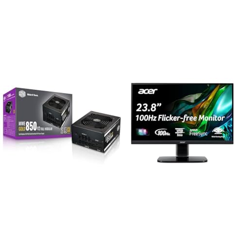 Image of Cooler Master 850W Gold PSU and Acer 23.8 inch 1080p 100Hz 1ms FreeSync Gaming Monitor Bundle