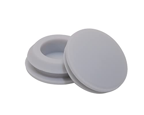 Image of ONLYKXY 5 Pcs Silicone Round Snap in Type Locking Furniture Hole Plugs Button Protective Cover Cap Head (Grey) (16MM(0.62inch))