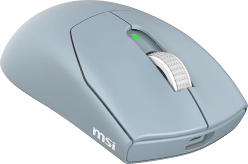 Image of msi Forge GM340 W Sky Gaming Mouse, 12800 DPI, 50M+ Clicks Micro Switch, Optical Sensor, Ergonomic Ambitextrous Hand Design, RGB Light