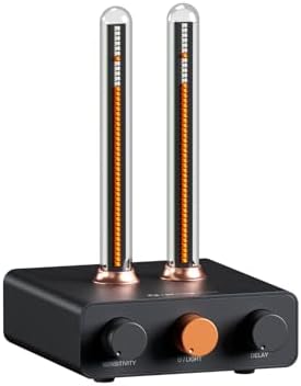 Fosi Audio Music Visualizer, Analizzatore di Spettro del Suono, Luce Ambientale RGB a Tubo d’epoca, Misuratore di Volume del Microfono per il Sistema Stereo, con Regolazione della Sensibilità