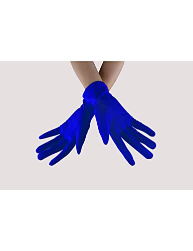 Seeksmile Adult Spandex Gloves Wrist Length Halloween Cosplay Costume Glove (Free Size, Blue) #TOP1