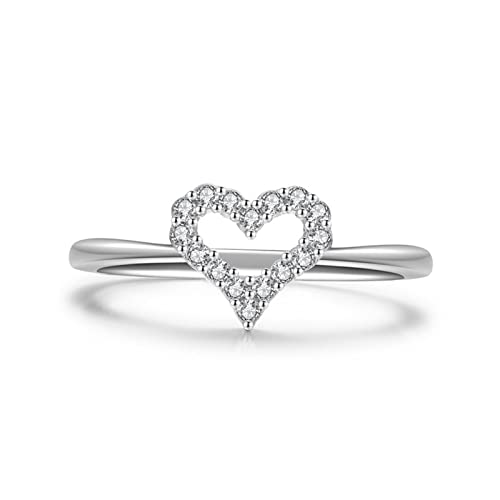 Bague d'anniversaire en cœur creux pour femmes, le cadeau parfait en boîte