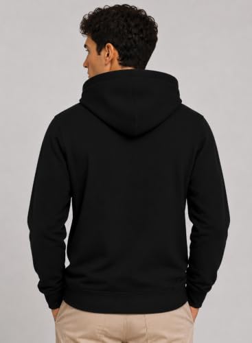 Image of ADRO Mens Abstract Graphic Hoodie | 320 GSM Cotton Poly Fleece | Regular Fit Contemporary Artistic Sweatshirt for Winter & Streetwear