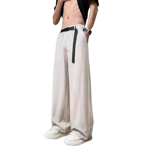Men Casual Summer Thin Loose Korean Ice Silk Sports Trousers
