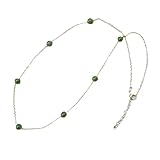 Vesppears - Collar con colgante de jade hetian verde natural de Feng Shui para mujer, diseño de jaspe de yoga, lleno de estrellas, chapado en oro S925, Gema, Jade