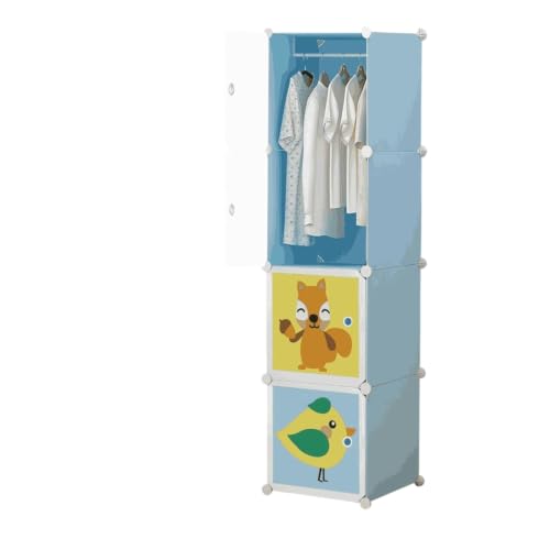 Image of Plastic Wardrobe for Kids Clothes - Professional Collapsible Wardrobe, Easy to Use Foldable Almirah, Plastic Cupboard for Kids for Home (Green-S3, 6 + 2 Door) (4 Door)