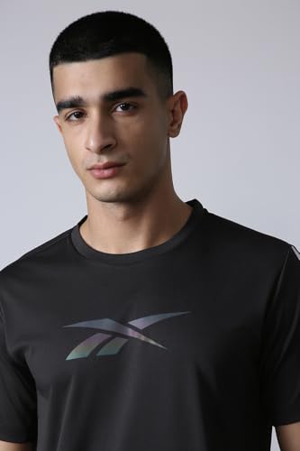 Image of Reebok Men's Polyester Gym T-Shirt - Moisture Wicking Sports T-Shirt for Men | Workout Running Training Tshirt for Men | Half Sleeve Active Tee