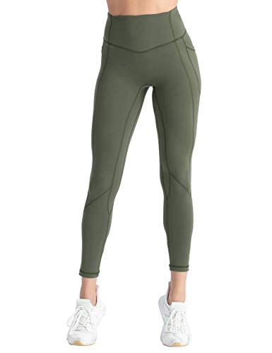 Coastal Rose Seamless High Waisted Leggings For Women Ultra Soft Yoga Pants With Pockets M Light Army Green #TOP1