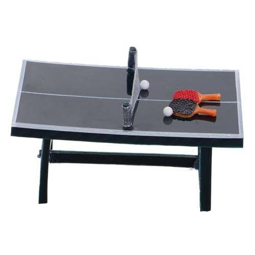 BCOATH Dollhouse Mini Table Tennis Table Racket Ball Set Perfect Miniature Decor for Collectors Boys and Girls