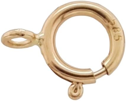 6MM 14K Solid Yellow Gold Spring Ring Clasp Open Ring Made in Italy by CRAFT WIRE - Image 7
