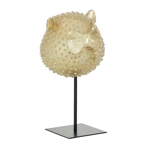 Escultura Decorativa de Pez Globo Polyresin 10 x 7 x 14 pulg miniatura 4