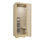 Blisspod, Vienna, Far Infrared Sauna Canadian Hemlock Very Low EMF, Compact 72.8-in x 35.4-in – 1 Person (Natural/Wood)