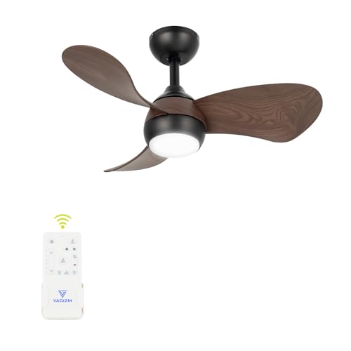Vagizm Ventilador de Techo con Luz Silencioso: Ventilador Techo LED con Mando a Distancia y Reversible Motor DC Reversible - para Dormitorio Habitación Verano Invierno 006C3