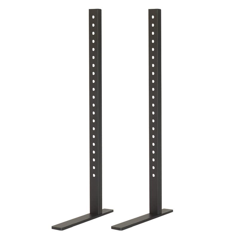 Image of SAFWE TVBS 3255 Universal Metal Tabletop TV Stand Base Replacement | Compatible with 32 to 55 Inch LCD LED TVs | 200 to 400 mm VESA Support | Flat Feet Design Stand Supporting up to 50 Kg (Black)