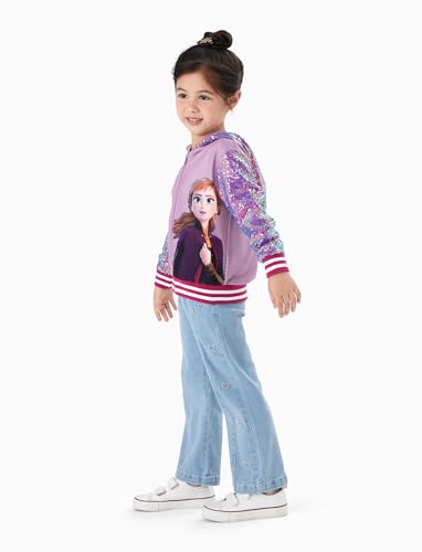 Disney Frozen Elsa Stitch Minnie Mouse Toddler Girl Jacket Sequin Zipper Hoodie Sweatshirt Coat Birthday Clothes 3-13 Years