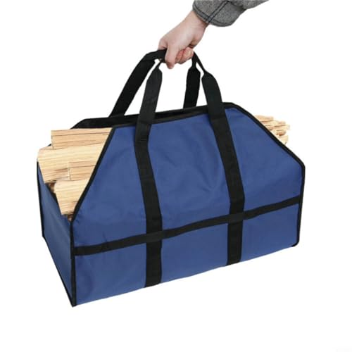 CashMuch Bolsa de lona para leña con tela resistente a desgarros, correas de transporte resistentes y asas acolchadas para uso en chimenea (es verde)
