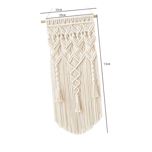 Tapiz bohemio de pared tejido a mano con borlas decorativas para apartamento 5
