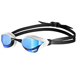 arena Cobra Core Swipe Mirror Unisex-Wettkampfbrille für Erwachsene, Schwimmbrille mit Gebogenen Spiegelgläsern, Anti-Beschlag, UV-Schutz, 5 Austauschbare Nasenstege