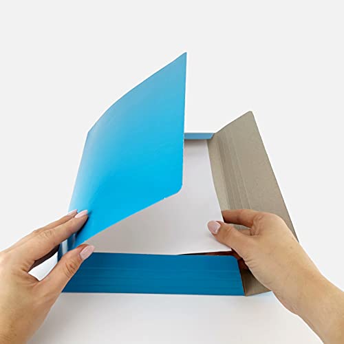 D.RECT Pack of 10 (2 pieces per colour 5 x 2) Fluo Portfolio Folder Made of Cardboard | Folder with Rubber | Folder with Elastic Strap for DIN A4 | 3 Flaps 350 g Quick Folder Colourful Assorted