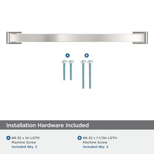 Image of Amerock Candler 10-1 /16 inch (256mm) Center-to-Center Polished Nickel Cabinet Pull, BP29352PN