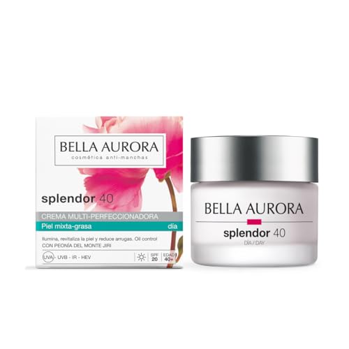 BELLA AURORA - Splendor 40 Crema Hidratante para Piel Mixta, 50 ml, Antimanchas y Antiedad, Protección SPF20, Uso Diario para una Piel Brillante y Saludable