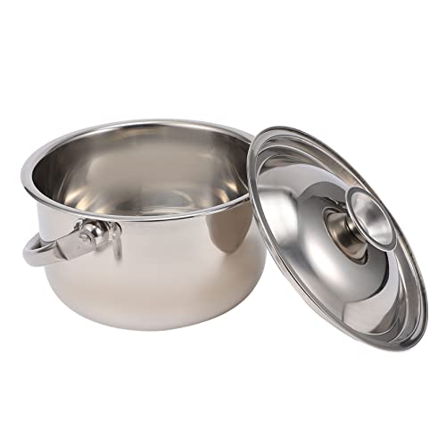 FUNNETOYU Olla Inoxidable con Tapa y Asas Olla Antiadherente Multifuncional para Cocción Compatible con Inducción para y Pastas