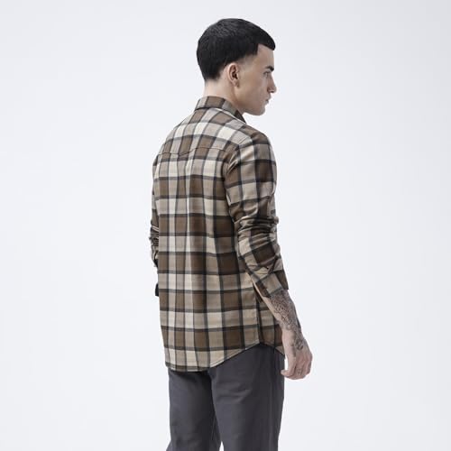 Image of BASICS 100% Cotton Checked Shirt for Men | Slim Fit | Everyday Smart Casual Wear | Full Sleeve
