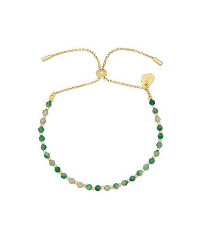 Image of Estella Bartlett Amelia Bracelet - Gold Plated Beaded Gemstone Bracelet for Women, Adjustable Dainty Everyday Jewellery Gift (Green Quartz)