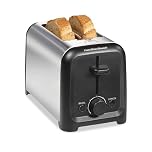 Hamilton Beach Compact 2-Slice Toaster, Stainless Steel, Wide Slot Toaster with Bagel Function, Toast Boost, Cancel Button, Auto Shutoff, 7 Shade Selector, 22998