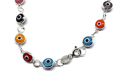 MYSTIC JEWELS By Dalia - Silver Good Luck Eye Bracelet with Tiny Eyes - 7.5"2