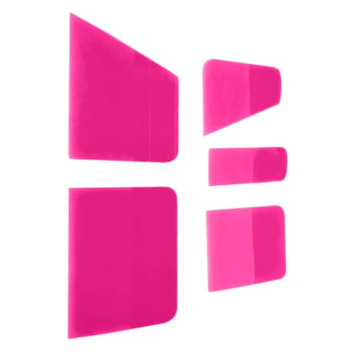 Image of PPF Squeegee Window Tint Tools Window Edge Trimming Scarper for Curved Surfaces Auto Car Paint Protection Film Install Tool (Pink) - Set of 5