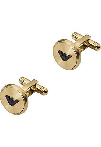 Emporio Armani Gemelli Da Uomo, L 20,5 mm X L 15,85 mm X H 15,85 mm Gemelli In Acciaio Inossidabile Dorato, EGS2776251