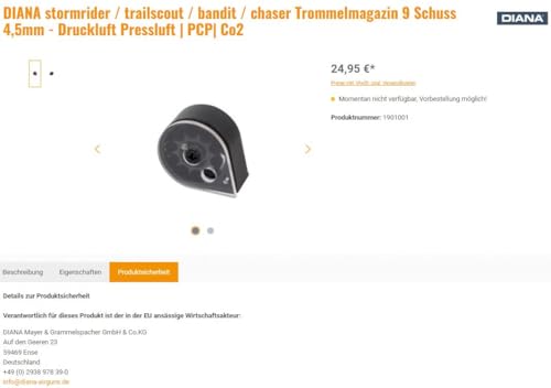 Diana Stormrider .177 Cal. Magazine