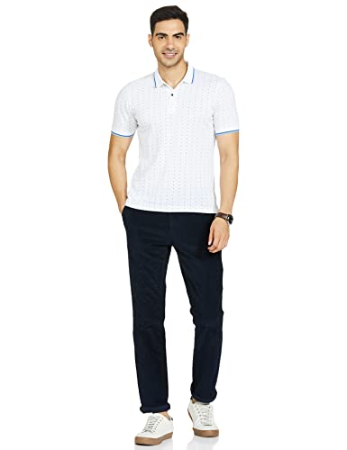 Image of Colorplus Men's Cotton Blend Solid Pattern Contemporary Fit Flat Front Casual Trouser