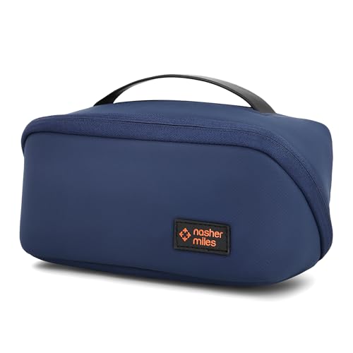 Image of Nasher Miles Dock Toiletry Kit 180 Opening Cosmetic Bag | Polyester Travel Pouch Organizer | Multipurpose Storage Compartments & Carry Handle | Travel Accessory for Men & Women (Blue)