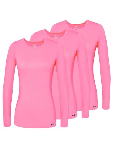Adar Underscrubs for Women 3 Pack – Long Sleeve Comfort Tee