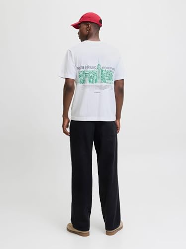 JACK & JONES Joryork Back Tee SS Crew Neck Tee, Blanc éclatant., S