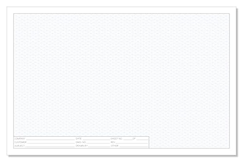 Image of Printlink - 17 x 11 Engineering Graph Paper Pads, 2-Pack, Large Blueprint & Drafting Sheets with Title Block, 1/4" Blue Grid, 50 Sheets per Pad for Technical Drawing, Planning & Design (17 x 11)