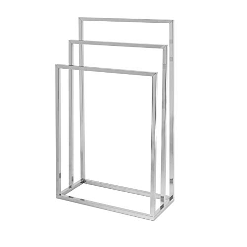 Miniatura 9 de Relaxdays Toallero De Pie Acero Inoxidable, 82,5 X 46 X 21 Cm, Metal Cromado, 3 Barras, Portatoallas Baño, Plateado